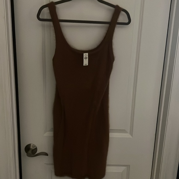 Aerie Fuzzy Brown Bodycon Sleeveless Dress NWT - Picture 4 of 7